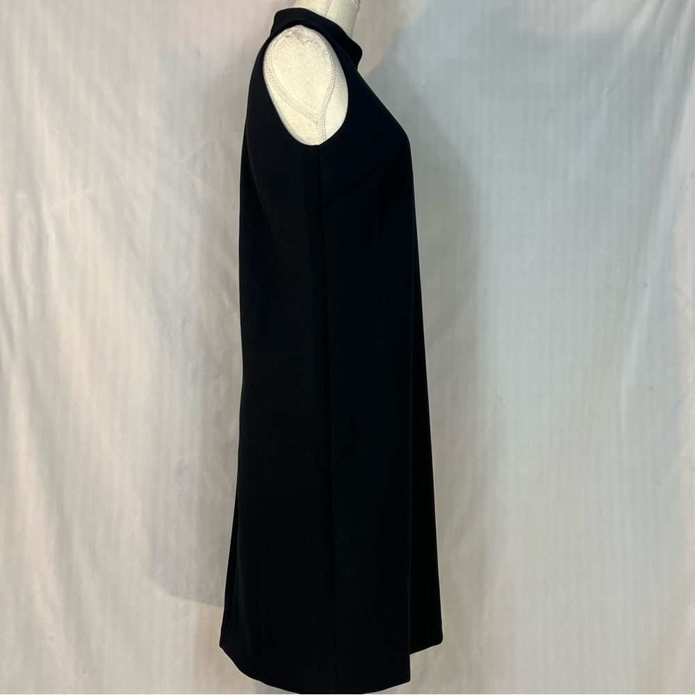 Ann Taylor Dress The Mock Neck Shift Black Double Knit Sleeveless EUC 4 - Picture 4 of 7